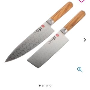 Stainless Steel Knife Set with Wooden Handles